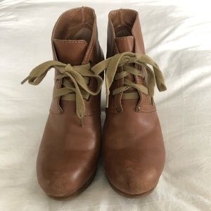 Lucky Brand wedge lace-up booties